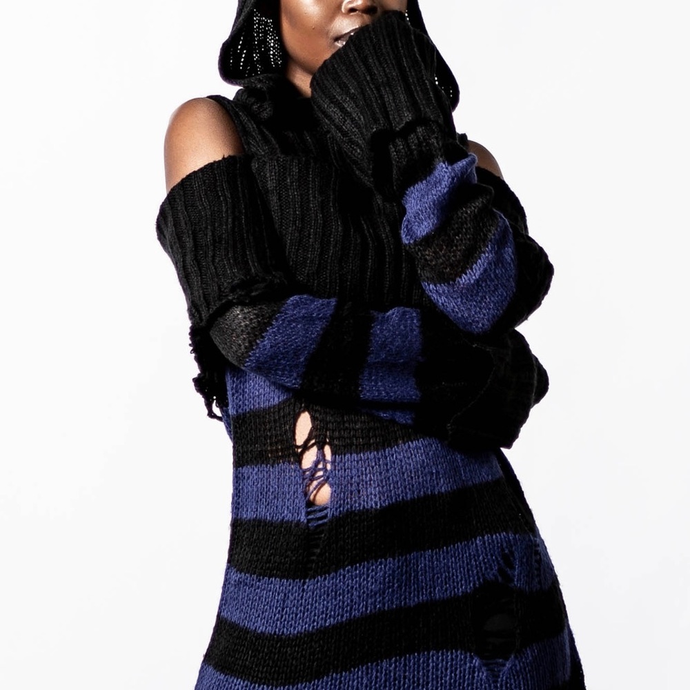 Killstar Sapphire Hooded Knit Sweater